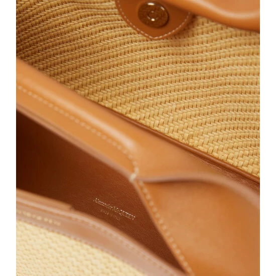 Alexander McQueen The Bow Leather And Raffia-effect Tote Bag 2 Alexander McQueen The Bow Leather And Raffia-effect Tote Bag - Image 2