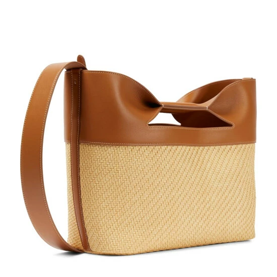 Alexander McQueen The Bow Leather And Raffia-effect Tote Bag 3 Alexander McQueen The Bow Leather And Raffia-effect Tote Bag - Image 3