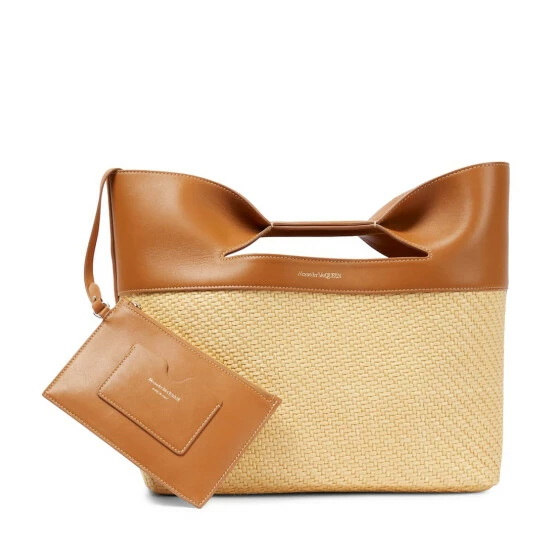 Alexander McQueen The Bow Leather And Raffia-effect Tote Bag 5 Alexander McQueen The Bow Leather And Raffia-effect Tote Bag - Image 5