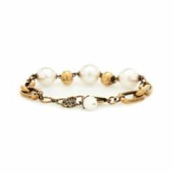 Alexander McQueen Faux Pearl Chain Bracelet