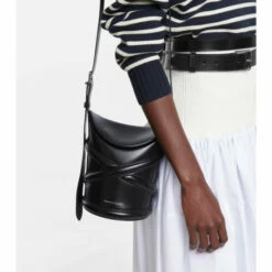 Alexander McQueen Curve Small Leather Bucket Bag
