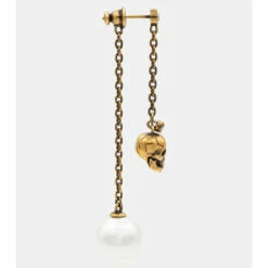 Alexander McQueen Faux Pearl And Skull Earrings