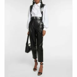 Alexander McQueen High-rise Straight-leg Leather Pants