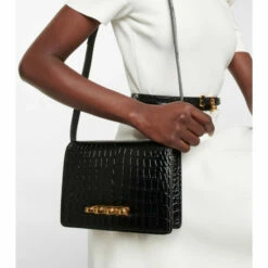 Alexander McQueen Four Ring Leather Shoulder Bag