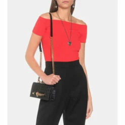 Alexander McQueen Jewelled Satchel Mini Croc-effect Crossbody Bag