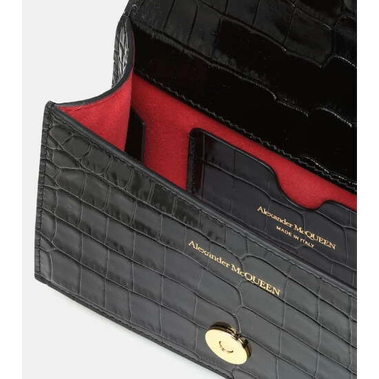 Alexander McQueen Jewelled Satchel Mini Croc-effect Crossbody Bag 2 Alexander McQueen Jewelled Satchel Mini Croc-effect Crossbody Bag - Image 2