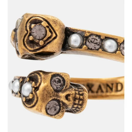 Alexander McQueen Embellished Brass Ring 3 Alexander McQueen Embellished Brass Ring - Image 3