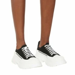 Alexander McQueen Tread Slick Canvas Platform Sneakers -Alexander McQueen Sales Store unnamed file 939