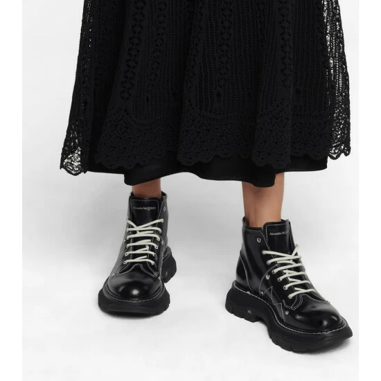 Alexander McQueen Tread Patent Leather Ankle Boots 3 Alexander McQueen Tread Patent Leather Ankle Boots - Image 3